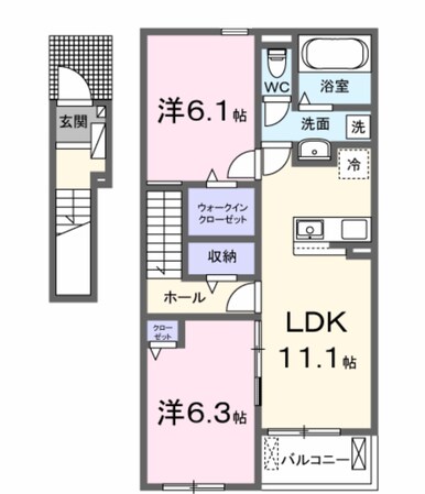 余部駅 徒歩42分 2階の物件間取画像